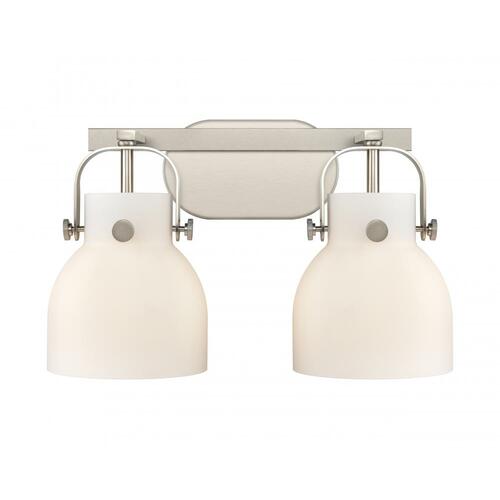 Innovations Lighting Pilaster II 2-Light Bath Light in Satin Nickel by Innovations Lighting 423-2W-SN-G412-6WH
