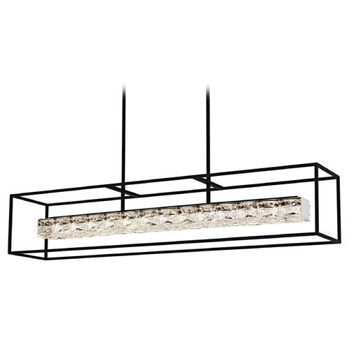 Quoizel Lighting Dazzle Matte Black LED Island Light with Rectangle Shade