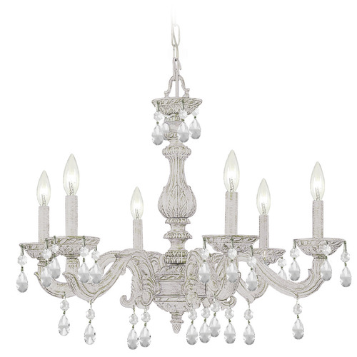 Crystorama Lighting Paris Market Antique White Crystal Chandelier