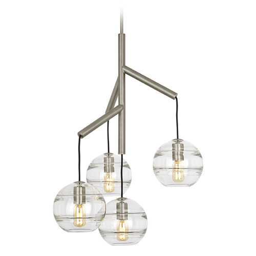 Visual Comfort Modern Collection Sean Lavin Sedona Single LED Chandelier in Nickel by Visual Comfort Modern 700SDNMPR1CS-LED927