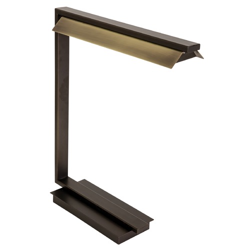 Jay Chestnut Bronze with Antique Brass LED Table Lamp by House of Troy Lighting