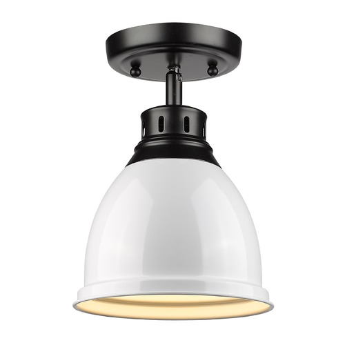 Duncan Semi-Flush Mount in Black & White by Golden Lighting