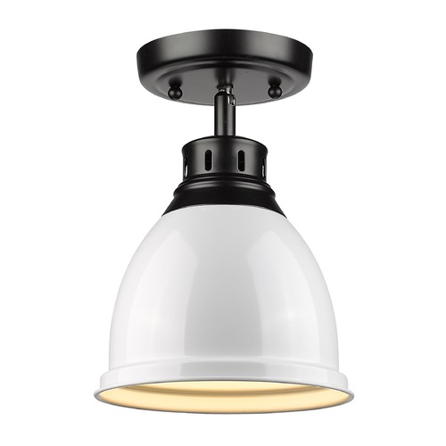 Golden Lighting Duncan Semi-Flush Mount in Black & White by Golden Lighting 3602-FMBLK-WH