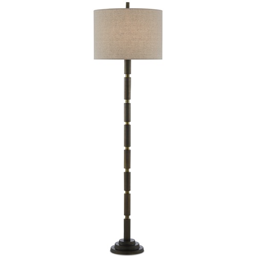 Lovat Floor Lamp in Dark Antique Brass/Matte Brass by Currey & Company