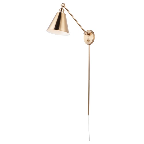 Maxim Lighting Library Heritage Brass Swing Arm Convertible Wall Lamp by Maxim Lighting 12222HR