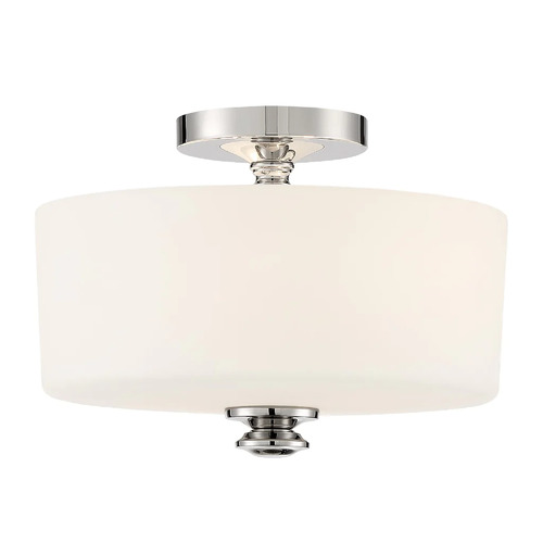 Travis 12.5-Inch Semi-Flush in Polished Nickel by Crystorama Lighting