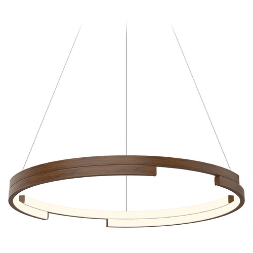 Anello Minor 24-Inch LED Pendant in Walnut by Kuzco Lighting
