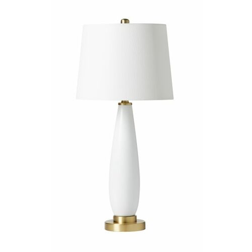 Satin Brass & White Table Lamp by Craftmade Lighting