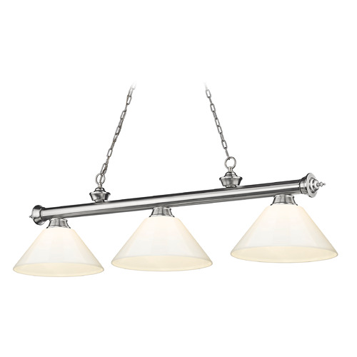 Z-Lite Cordon Brushed Nickel Billiard Light by Z-Lite 2306-3BN-PWH