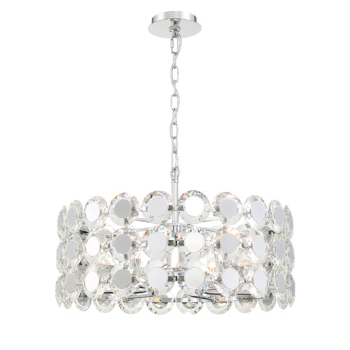 Perrene 6-Light Crystal Chandelier in Chrome by Eurofase Lighting