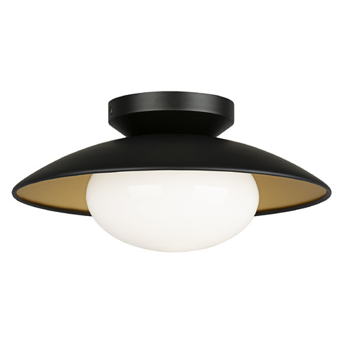 Matteo Lighting Matteo Lighting Hatley Black Flushmount Light M13111BKOP