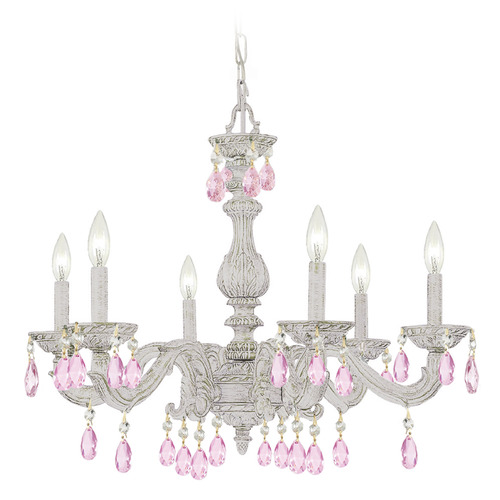 Crystorama Lighting Paris Market Antique White Crystal Chandelier