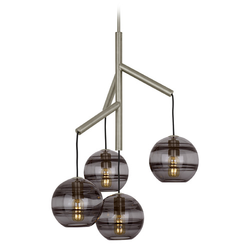 Visual Comfort Modern Collection Sean Lavin Sedona Single LED Chandelier in Nickel by Visual Comfort Modern 700SDNMPR1KS-LED927