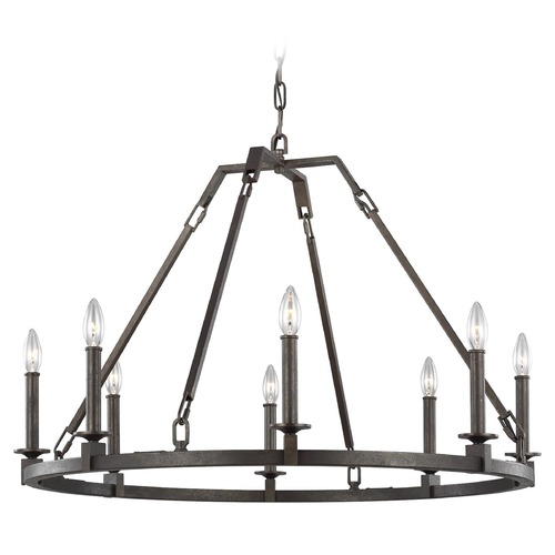 Visual Comfort Studio Collection Landen Smith Steel Chandelier by Visual Comfort Studio F3214/8SMS