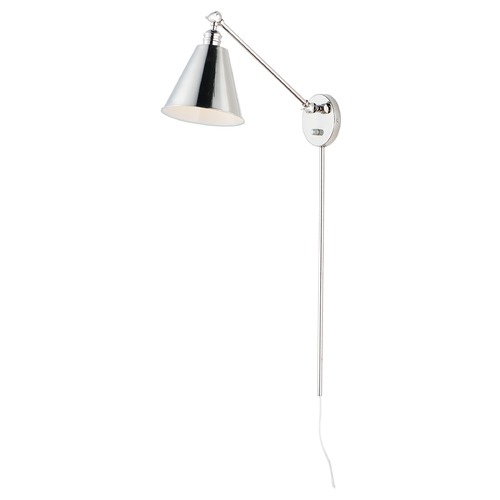 Maxim Lighting Maxim Library Polished Nickel Swing Arm Plug and Cord Wall Lamp 12222PN