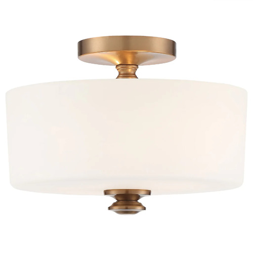 Crystorama Lighting Travis 12.5-Inch Semi-Flush in Vibrant Gold by Crystorama Lighting TRA-A3302-VG