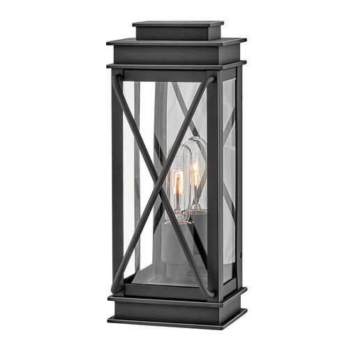 Montecito Small Wall Mount Lantern in Black by Hinkley Lighting