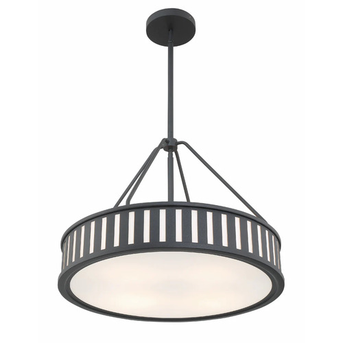 Crystorama Lighting Kendal 22.50-Inch Pendant in Black Forged by Crystorama Lighting KEN-8304-BF