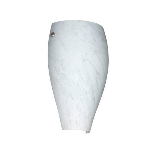 Besa Lighting Sconce Wall Light White Glass Satin Nickel by Besa Lighting 704319-SN