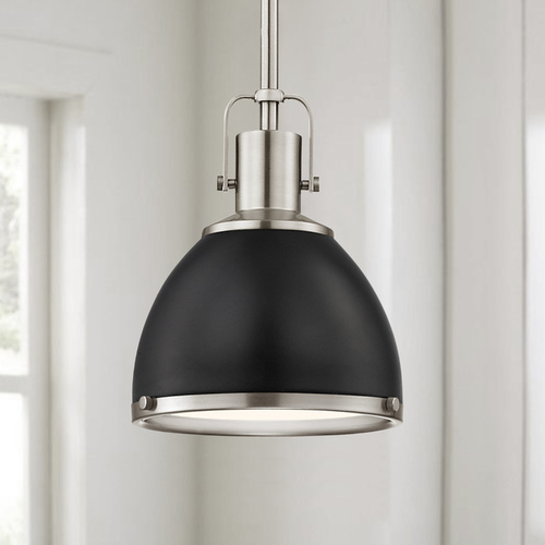 Design Classics Lighting Nautical Mini-Pendant Black and Satin Nickel 7.38-Inch Wide 1762-09 SH1775-07 R1775-09