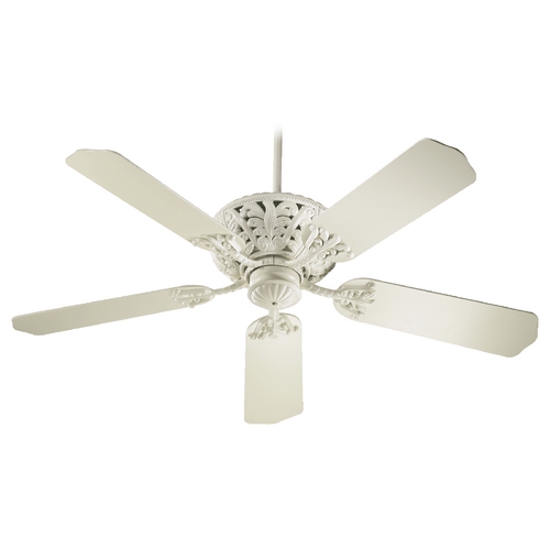 Windsor Antique White Ceiling Fan Without Light by Quorum Lighting