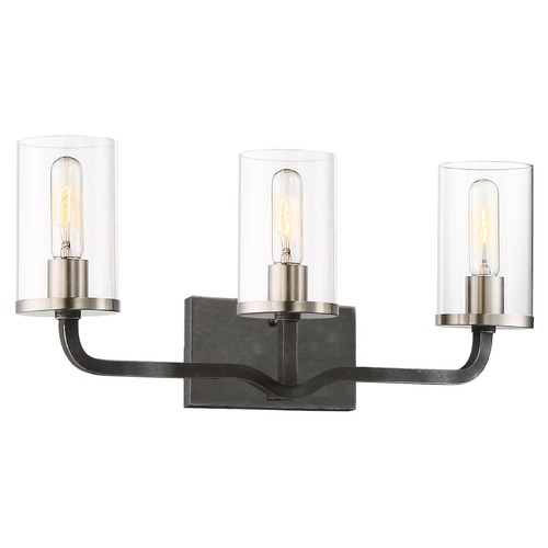 Sherwood Iron Black & Brushed Nickel Bathroom Light by Nuvo Lighting