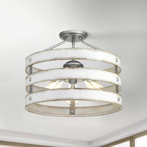 Gulliver Galvanized 3-Light Semi-Flush Mount by Progress Lighting
