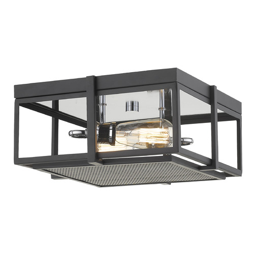 Halcyon Matte Black & Chrome Flush Mount by Z-Lite