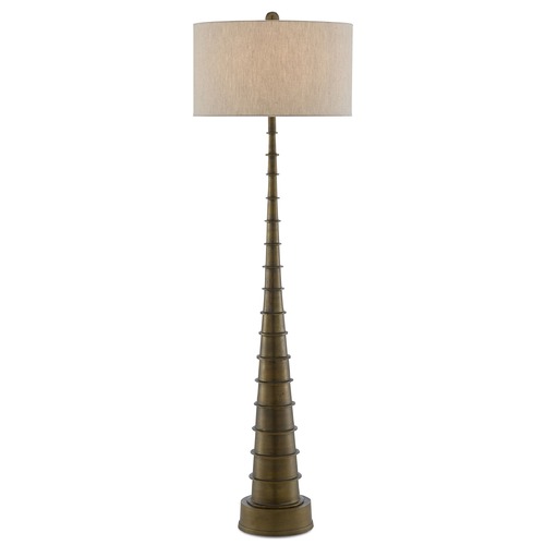 Currey and Company Lighting Auger Floor Lamp in Antique Brass by Currey & Company 8000-0068
