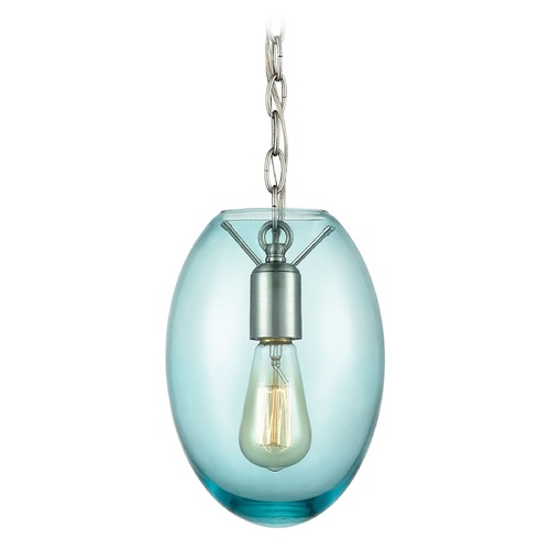 Elk Lighting Elk Lighting Ellipsa Satin Nickel Mini-Pendant Light with Oval Shade 30060/1