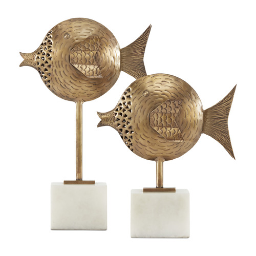 Currey and Company Cici Antique Brass & White Sculpture