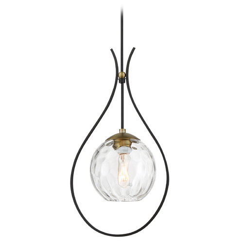 Minka Lavery Cody Coal & Soft Brass Mini Pendant by Minka Lavery 1531-726