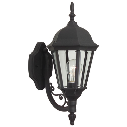 Straight Glass Matte Black Outdoor Wall Light by Craftmade Lighting