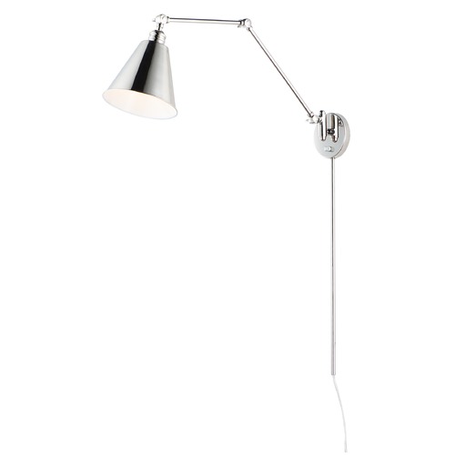 Maxim Lighting Maxim Library Polished Nickel Swing Arm Plug and Cord Wall Lamp 12224PN