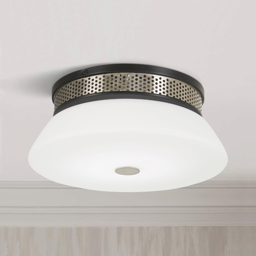 George Kovacs Lighting Tauten 12-Inch LED Flush Mount in Coal & Nickel by George Kovacs P954-691-L