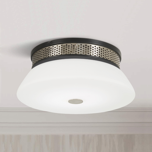 Tauten 12-Inch LED Flush Mount in Coal & Nickel by George Kovacs