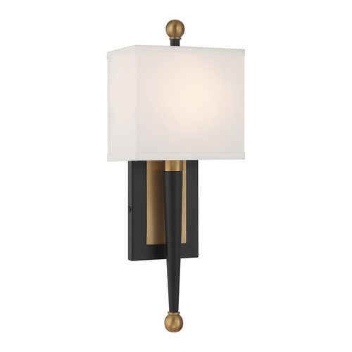Crystorama Lighting Ardson Matte Black & Vibrant Gold Sconce