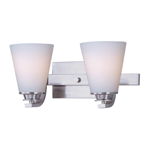 Conical Satin Nickel Bathroom Light by Maxim Lighting