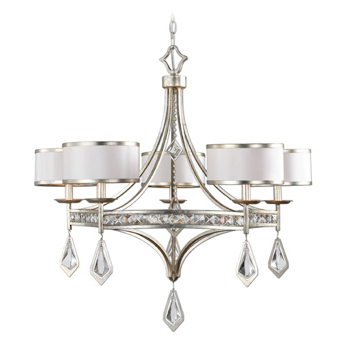 Uttermost Lighting Tamworth 5-Light Chandelier in Burnished Silver Champagne Leaf Finish 21268