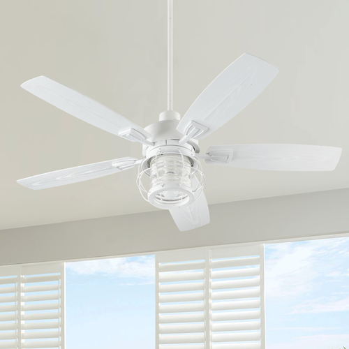 Quorum Lighting Galveston Studio White Ceiling Fan with Light by Quorum Lighting 13525-8