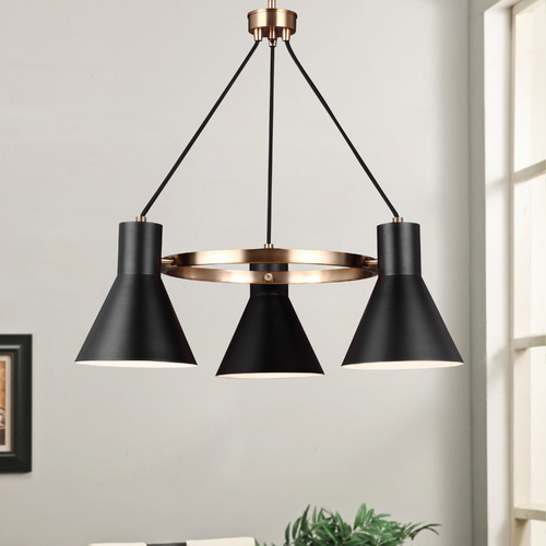 Generation Lighting Towner 3-Light Downlight Chandelier in Satin Brass by Generation Lighting 3141303-848