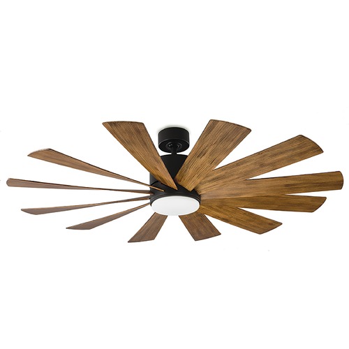 Modern Forms by WAC Lighting Windflower 60-Inch LED Smart Outdoor Fan in Matte Black by Modern Forms FR-W1815-60L-MB/DK