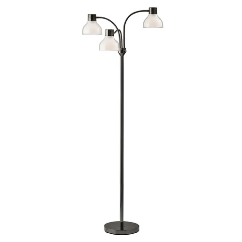 Adesso Home Presley Black Nickel Floor Lamp with Bowl / Dome Shade