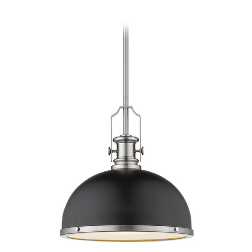 Z-Lite Melange Matte Black & Brushed Nickel Pendant by Z-Lite 725P12-MB+BN