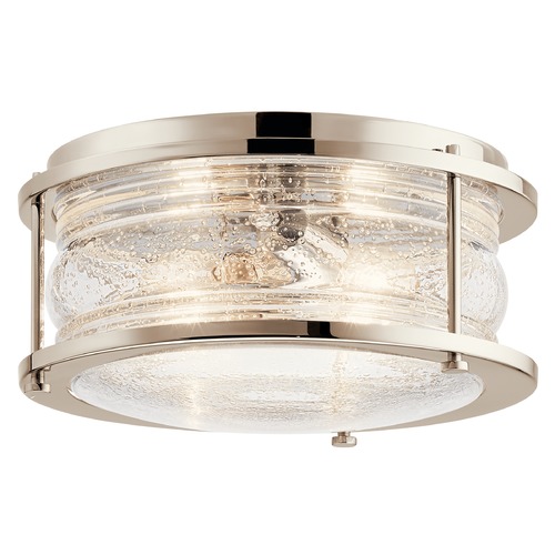 Ashland Bay 12-Inch Outdoor Flush Mount in Polished Nickel by Kichler Lighting