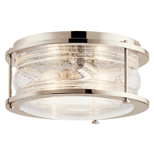 Kichler Lighting Ashland Bay 12-Inch Outdoor Flush Mount in Polished Nickel by Kichler Lighting 42910PN