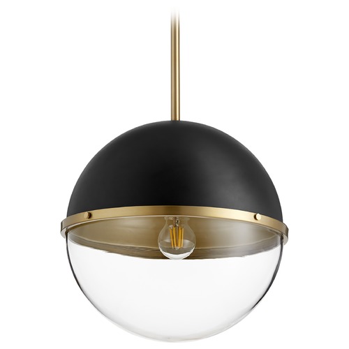 Noir & Aged Brass Pendant by Quorum Lighting