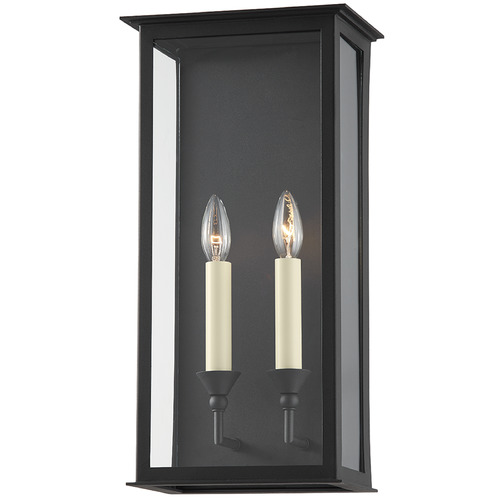 Troy Lighting Chauncey Textured Black Outdoor Wall Light