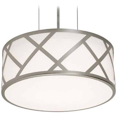 Afx Lighting Haven Satin Nickel Pendant Light with Drum Shade