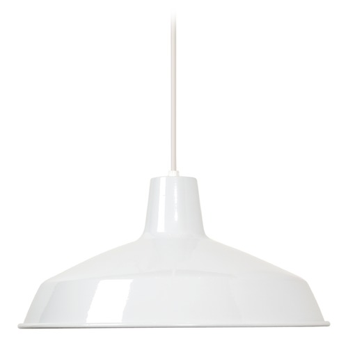 Barn Light Pendant White 16-Inch Wide by Nuvo Lighting